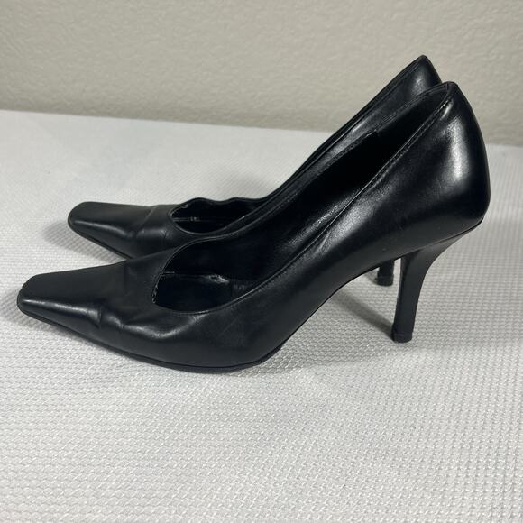 Gucci Women's Black Leather Pointed-Toe Heel Pumps 34.5 C - Picture 7 of 13